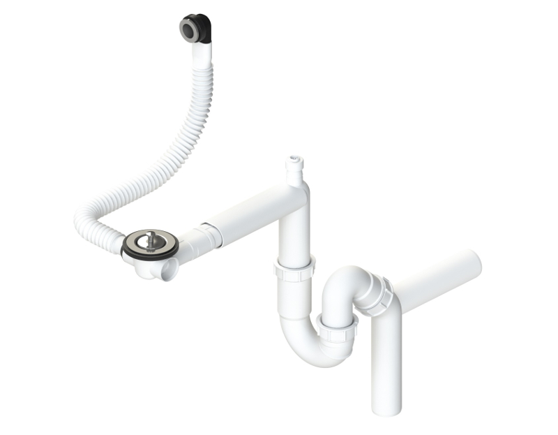 Plumbing Set For Washbasin Steel Plug Two Overflow Outlets Plumbing Set For Washbasin Steel Plug Two Overflow Outlets