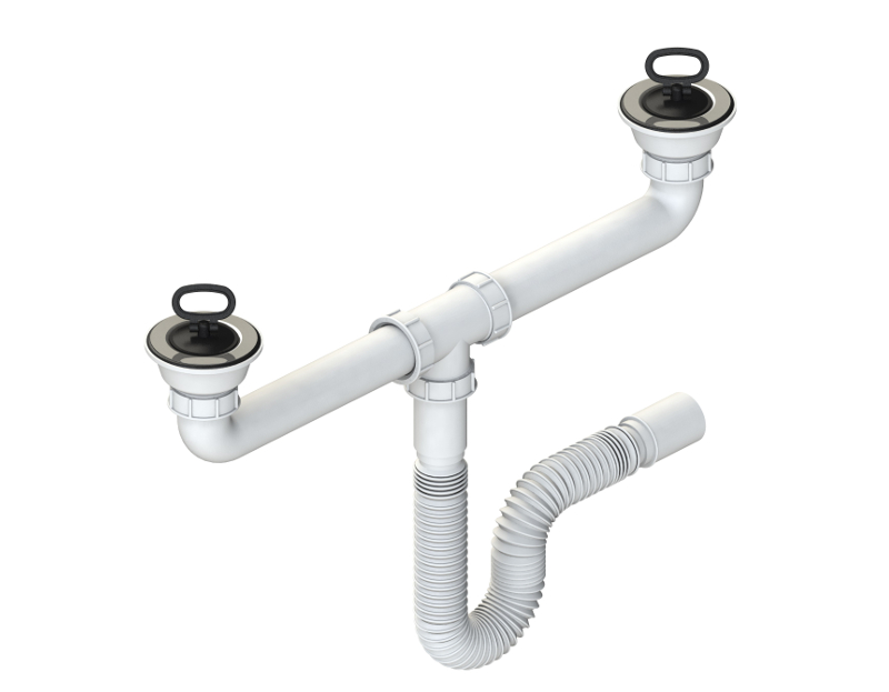 drain kit for double bowl kitchen sink